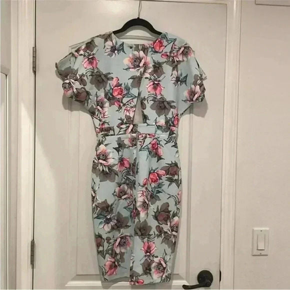 ASOS Paper Dolls Scuba Floral Pencil Dress Sz 4 - Picture 5 of 9